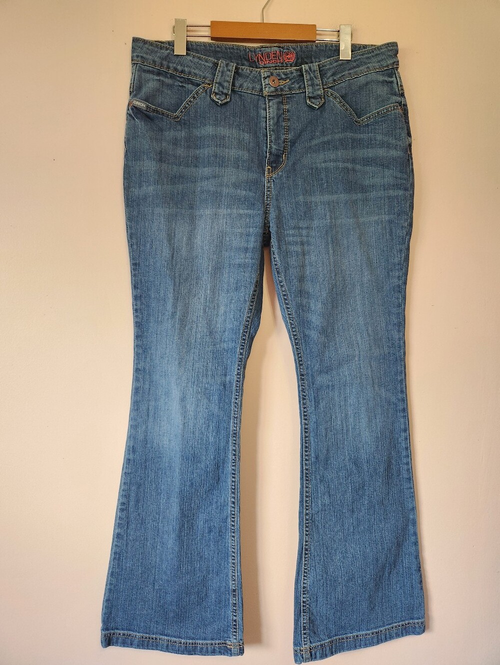 Cinch Lynden No Pocket Trouser Jeans Flare Medium Wash Western Denim Size 33/15R